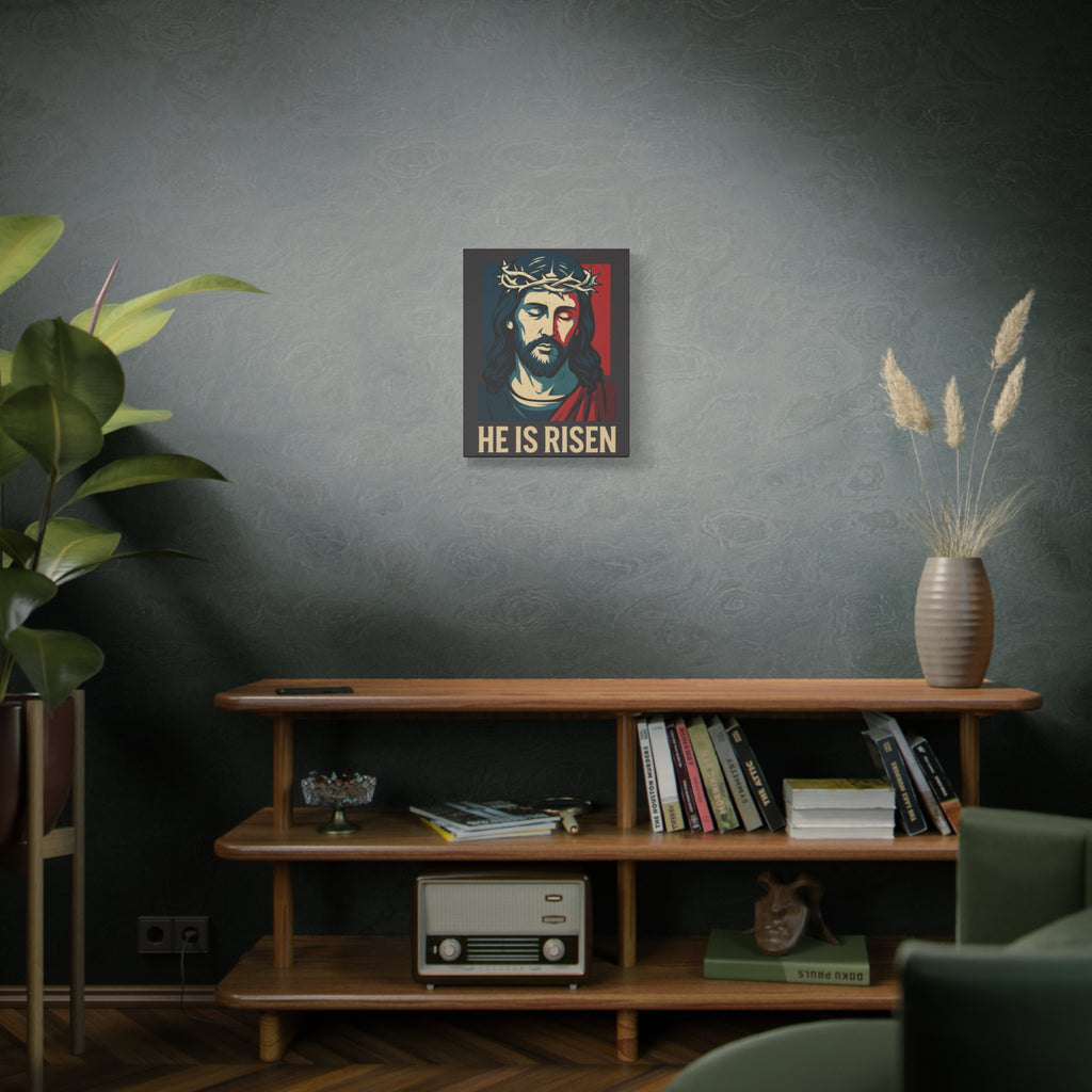He Is Risen Vintage Canvas | Christian Wall Art