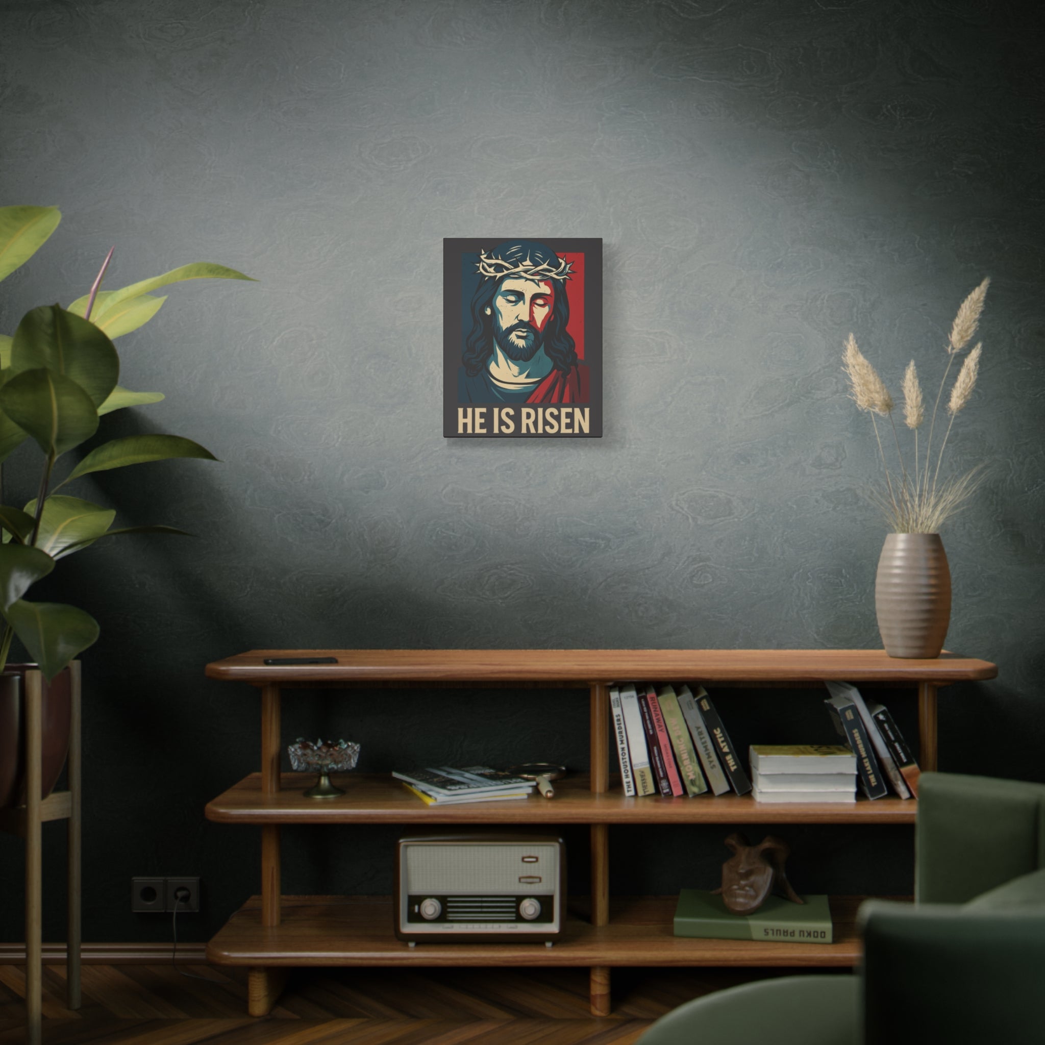 He Is Risen Vintage Canvas | Christian Wall Art