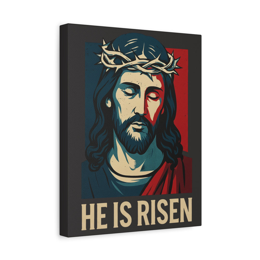 He Is Risen Vintage Canvas | Christian Wall Art