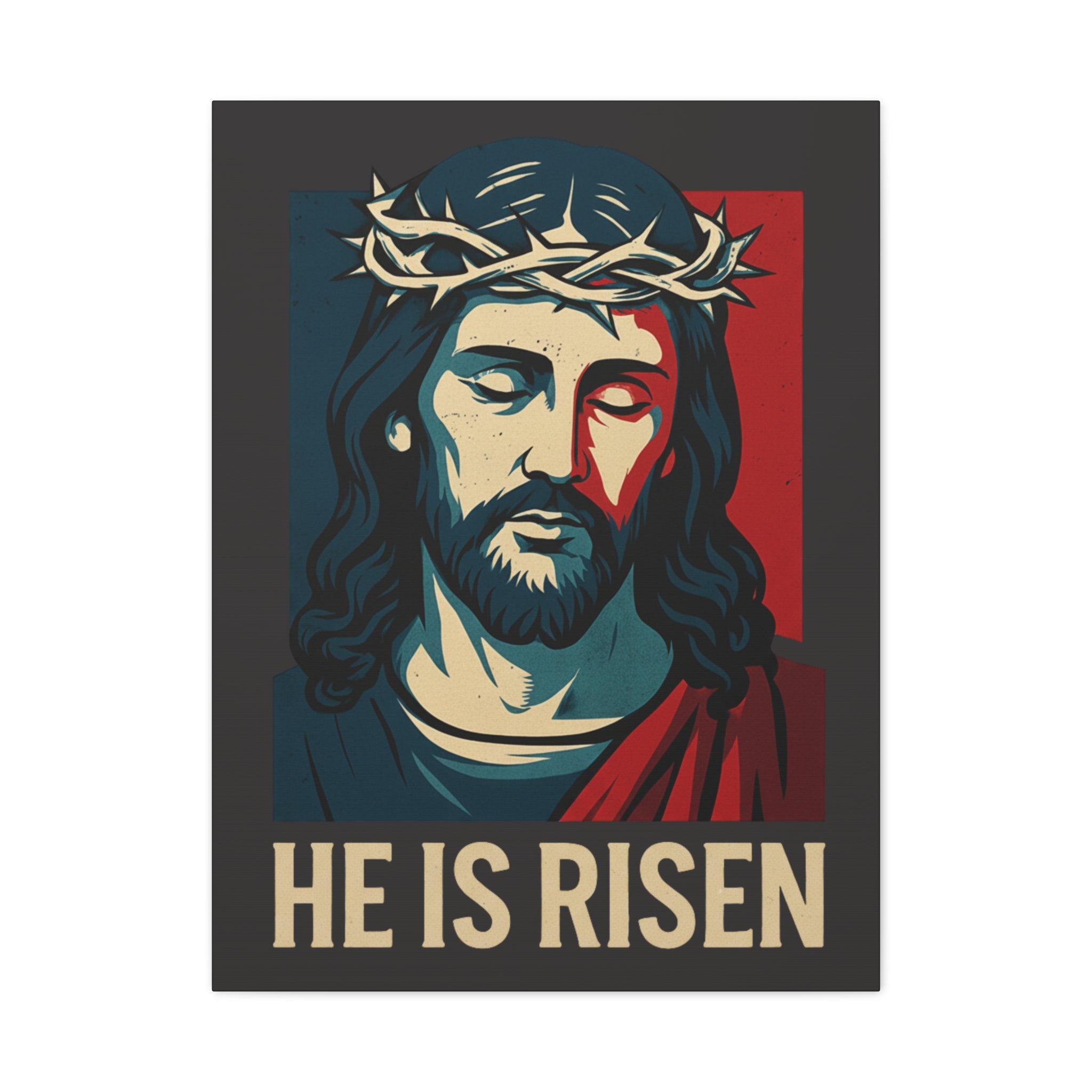 He Is Risen Vintage Canvas | Christian Wall Art