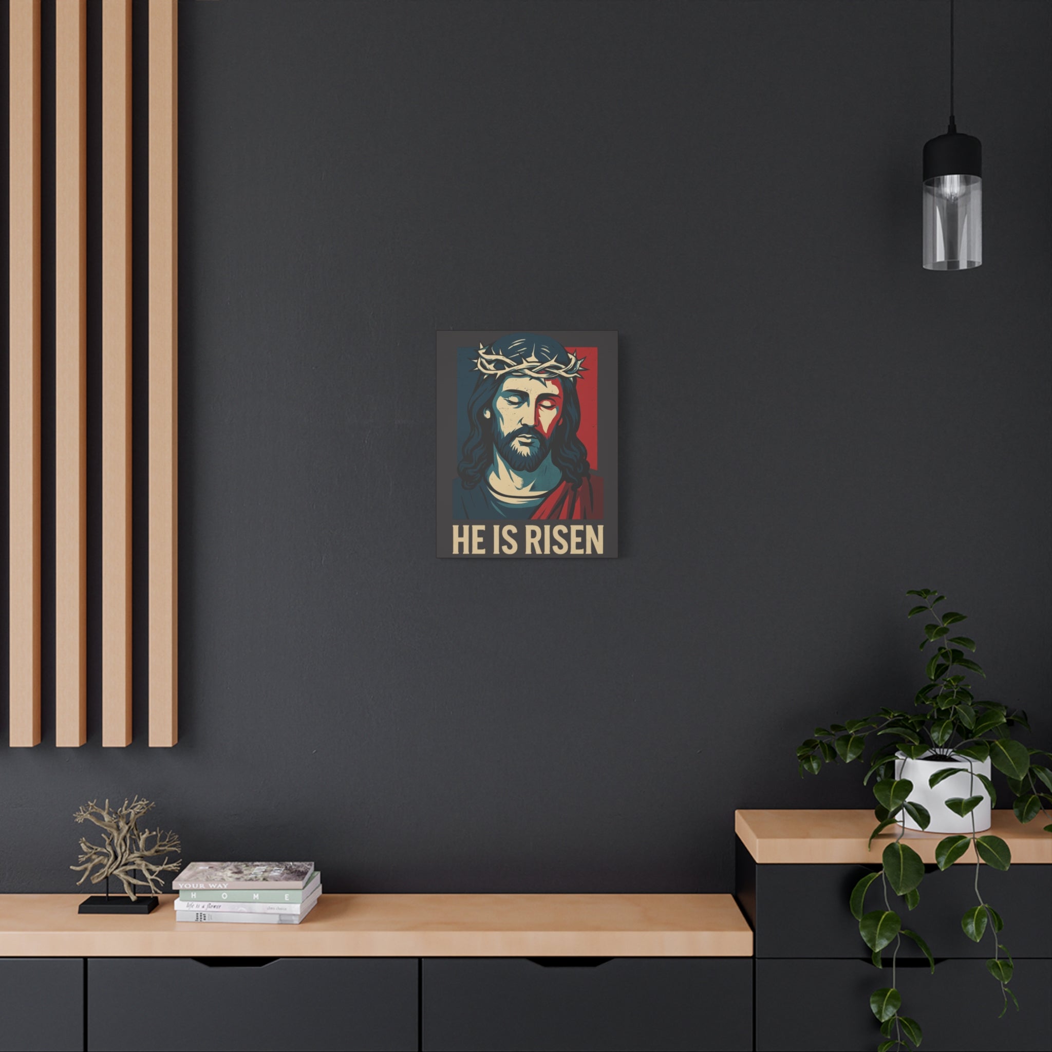 He Is Risen Vintage Canvas | Christian Wall Art