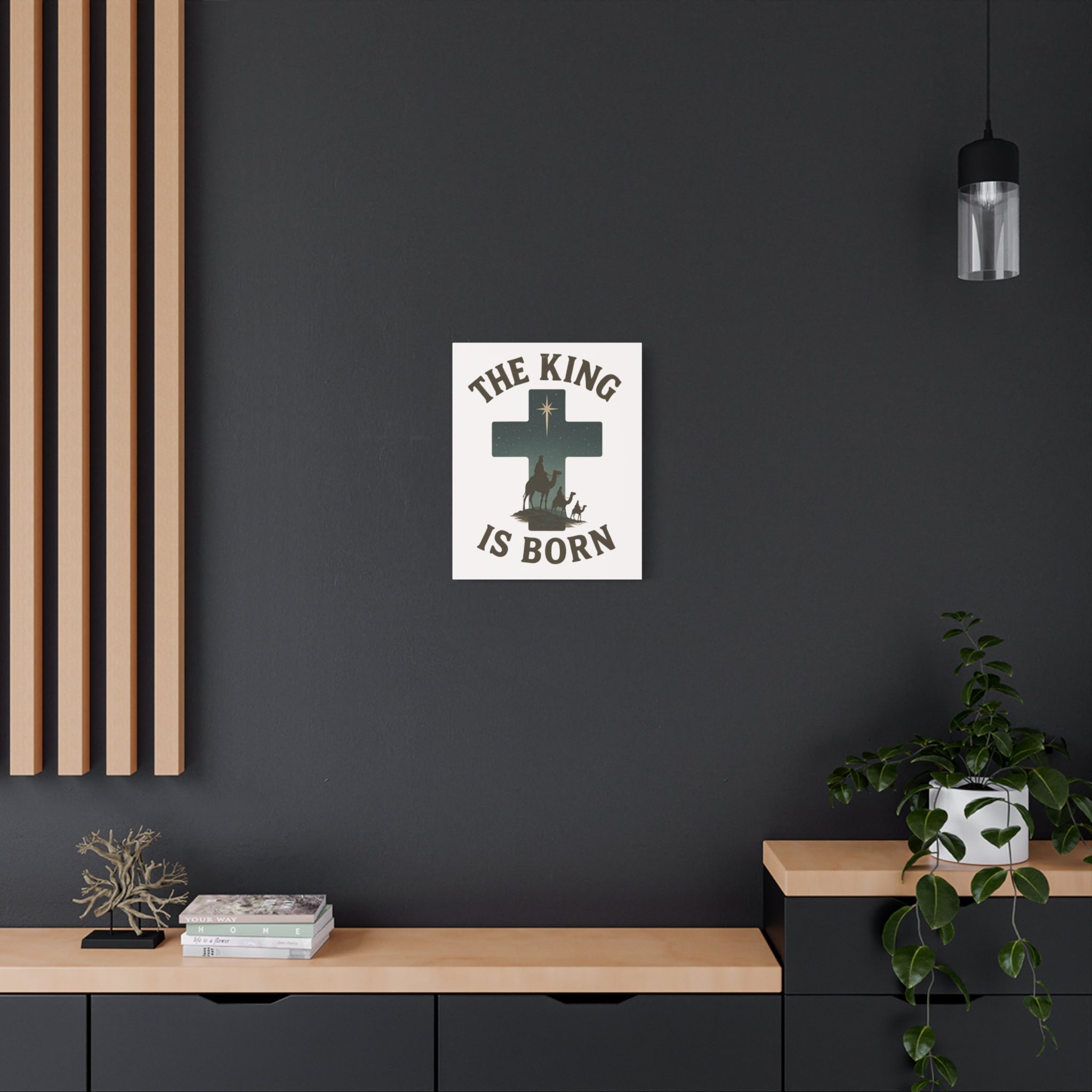The King Is Born Canvas | Christian Nativity Wall Art
