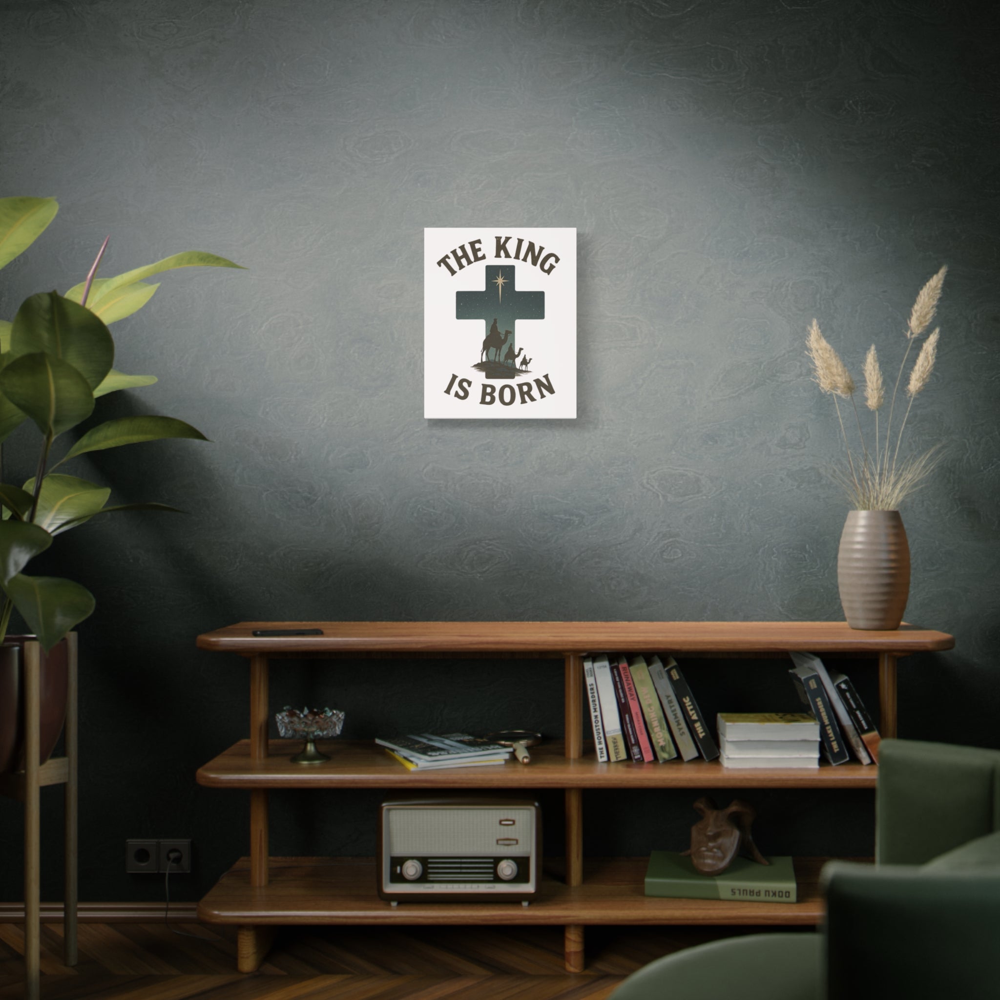 The King Is Born Canvas | Christian Nativity Wall Art