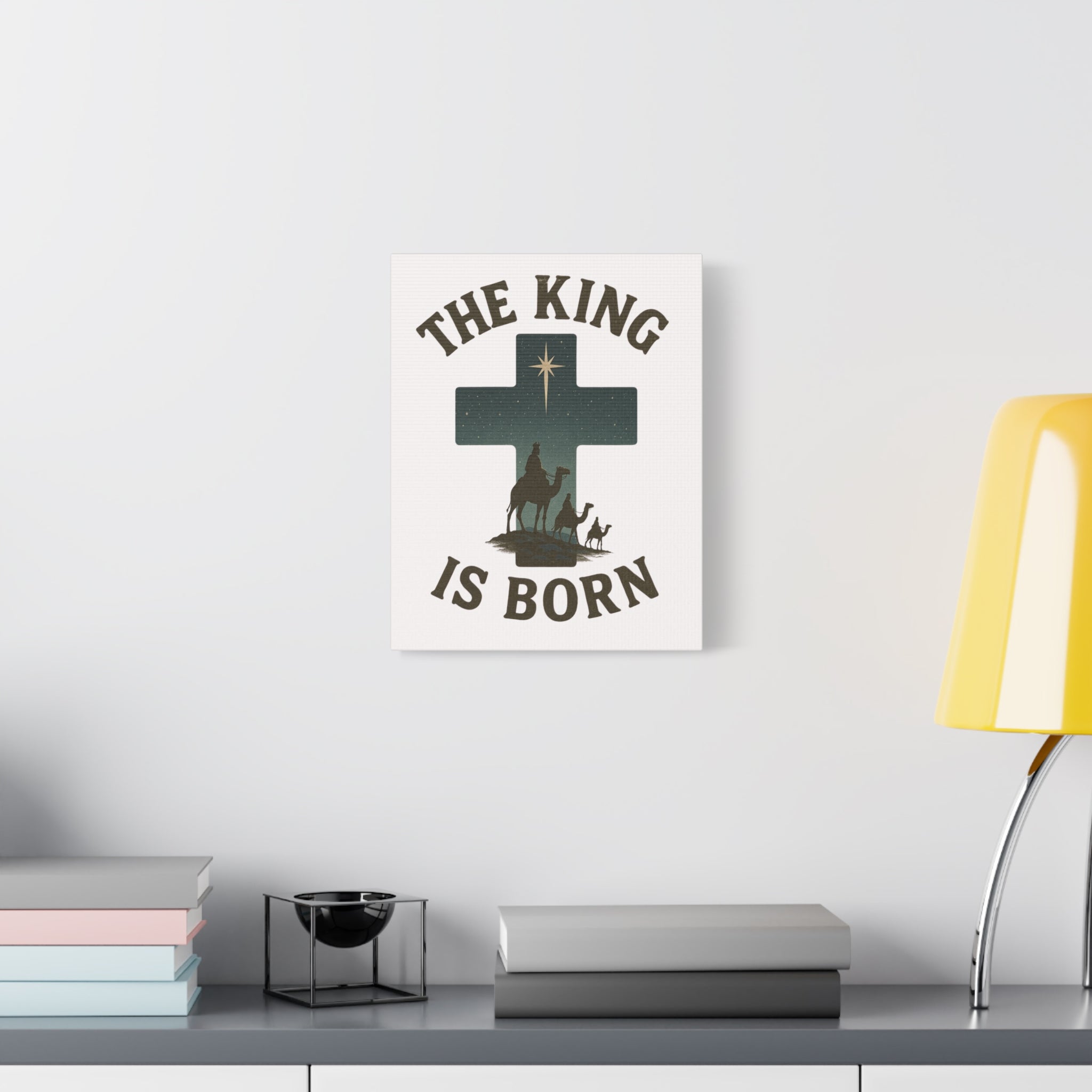 The King Is Born Canvas | Christian Nativity Wall Art