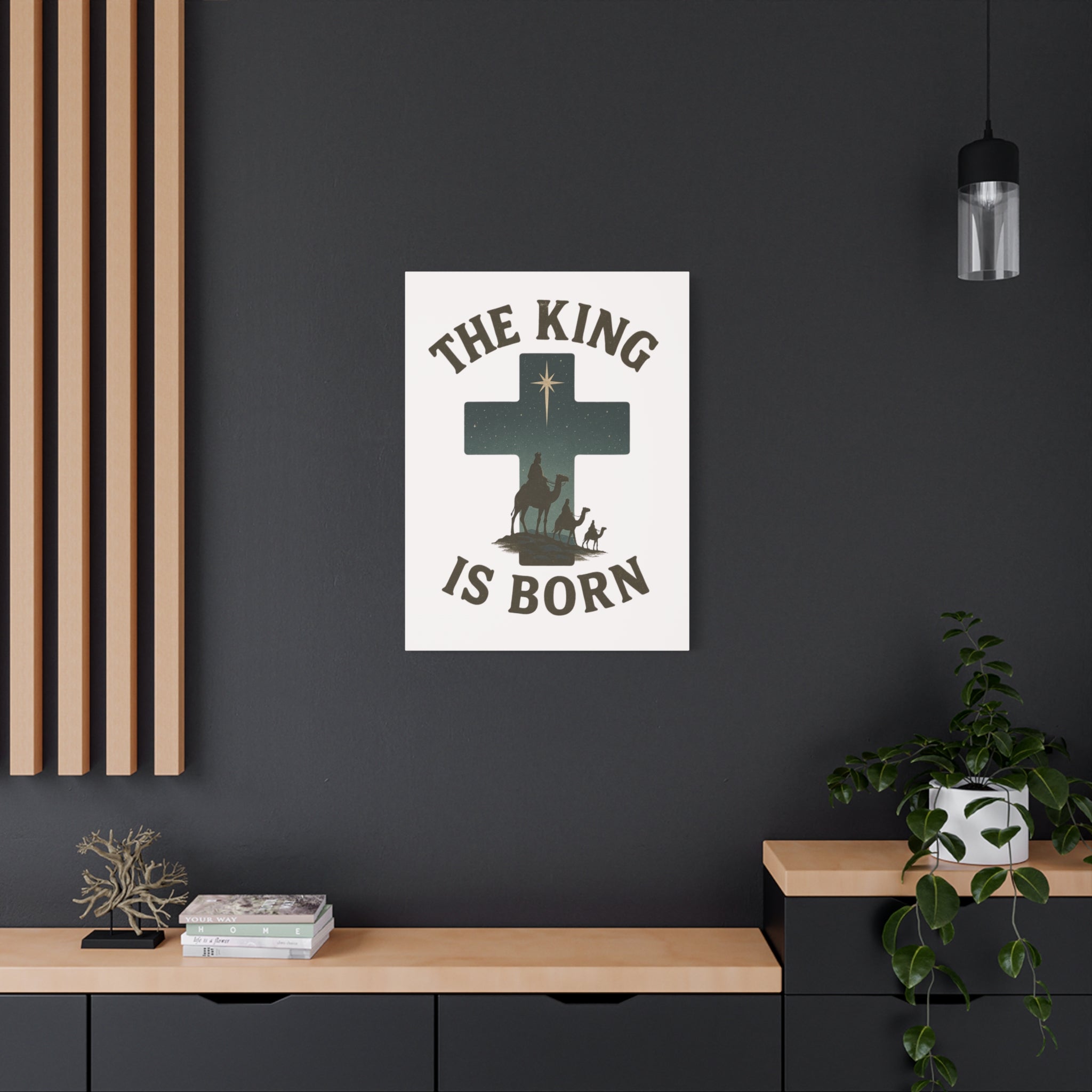 The King Is Born Canvas | Christian Nativity Wall Art