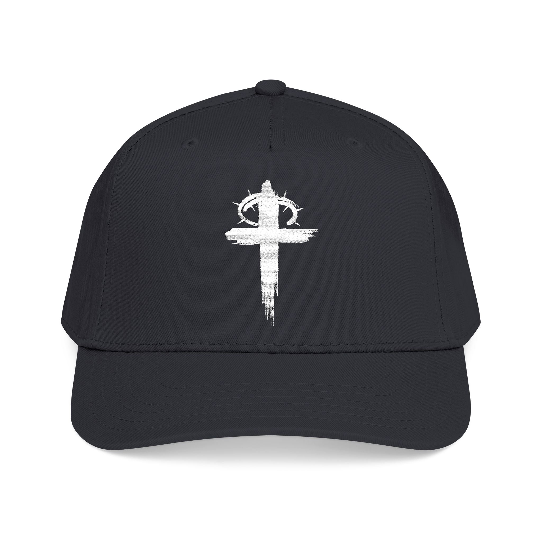 Black Crown of Thorns Christian Baseball Hat front