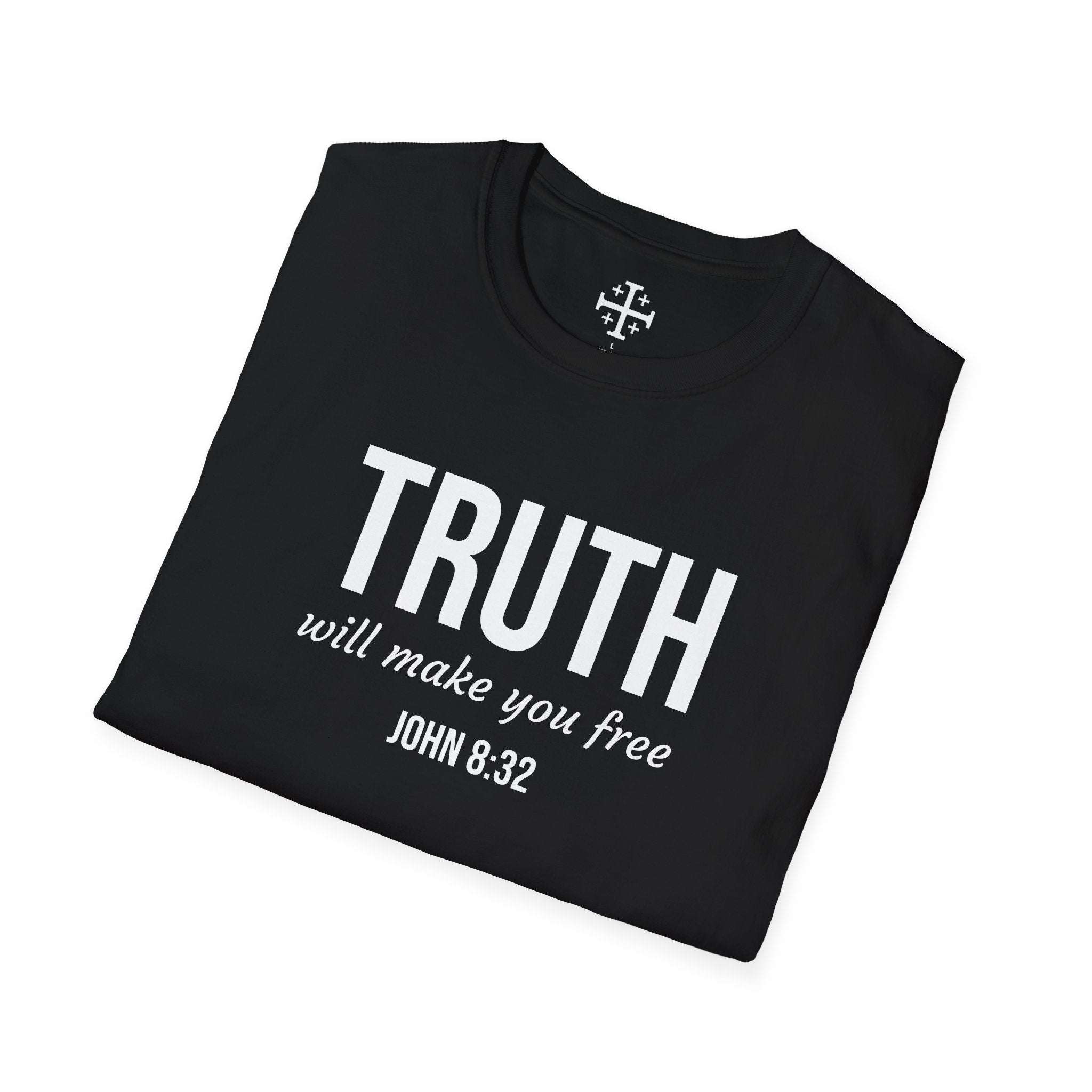 Black John 832 Christian T-Shirt folded
