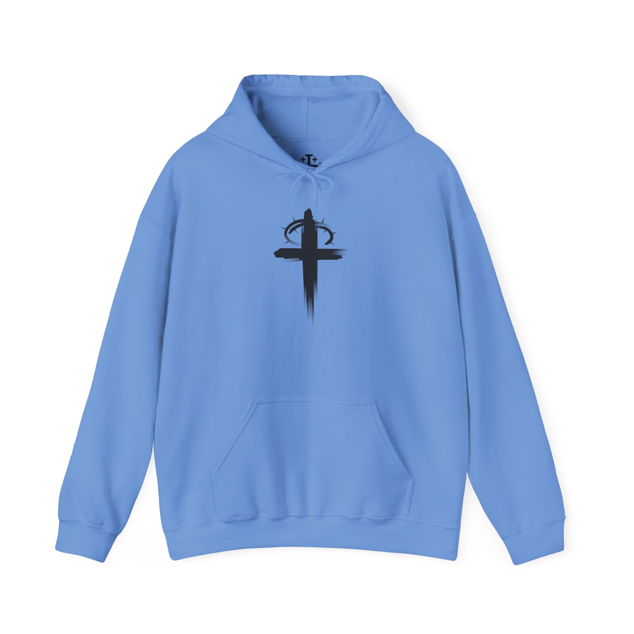 Carolina Blue Crown of Thornes Christian Hoodie Main