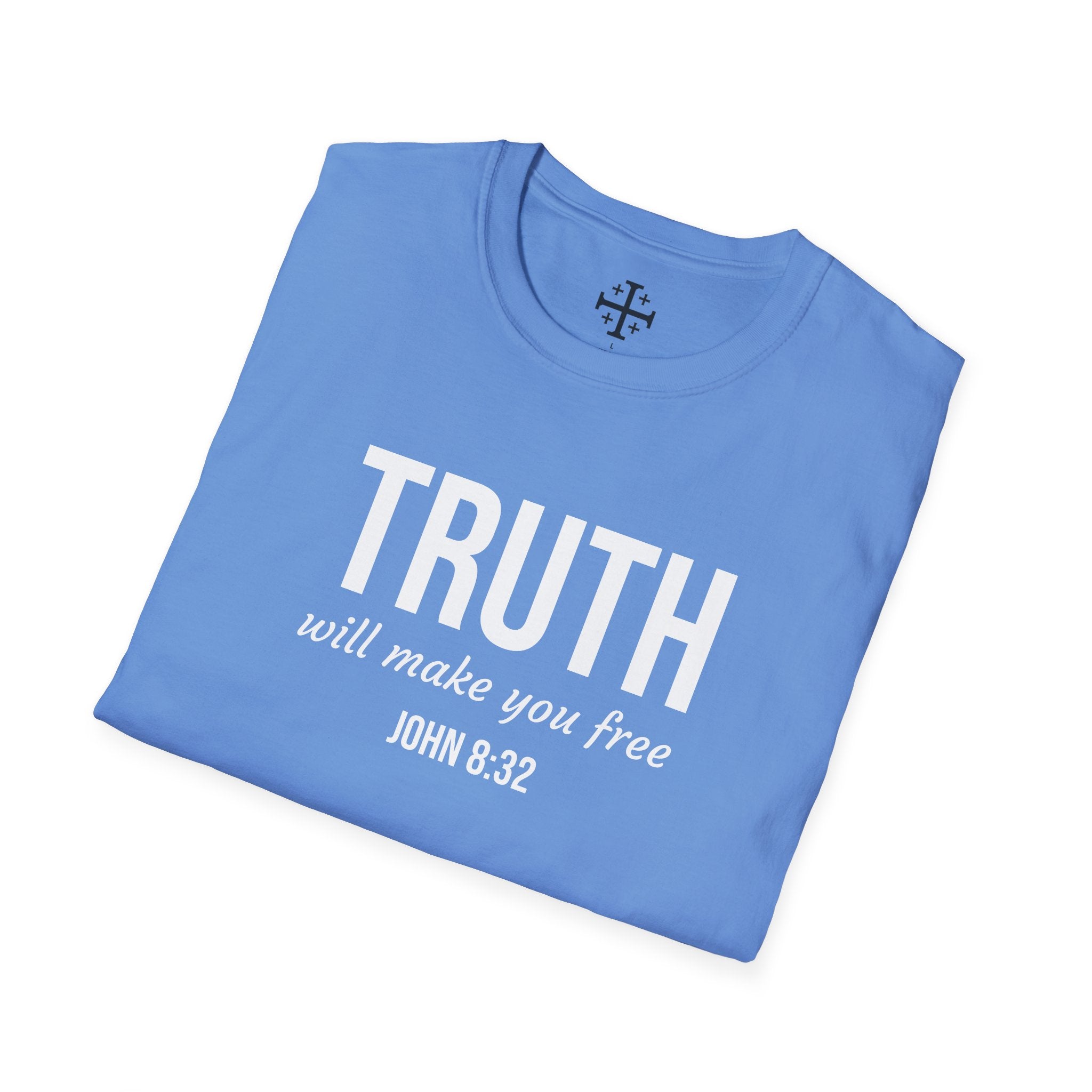 Carolina Blue John 832 Christian T-Shirt Folded