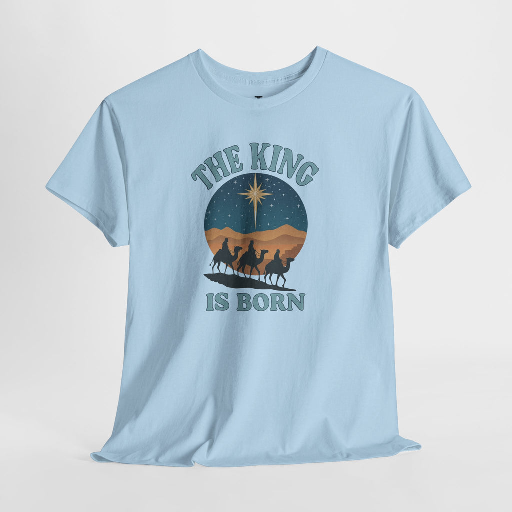 Light Blue King is born tshirt front 2