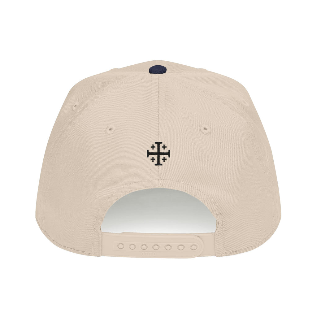 Navy / Natural Crown of Thorns Christian Baseball Hat Back