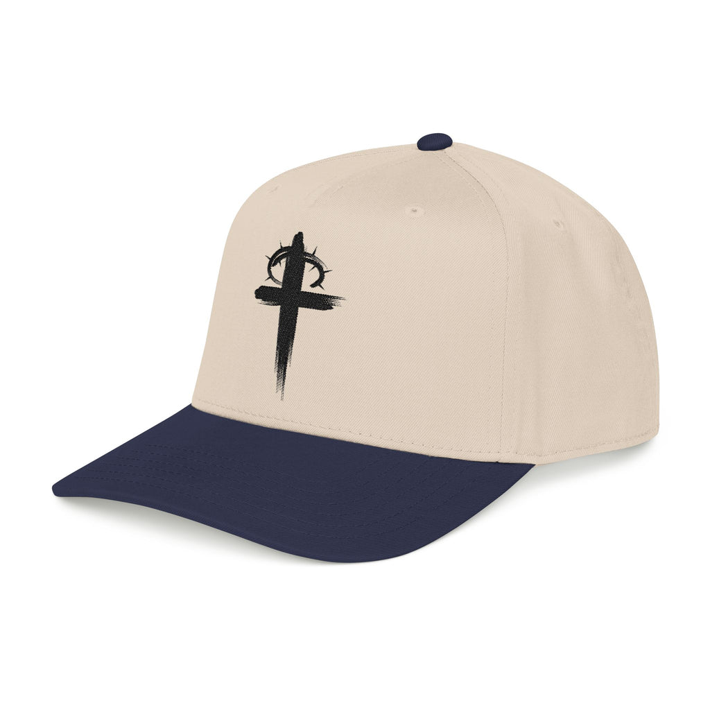Navy / Natural Crown of Thorns Christian Baseball Left Side