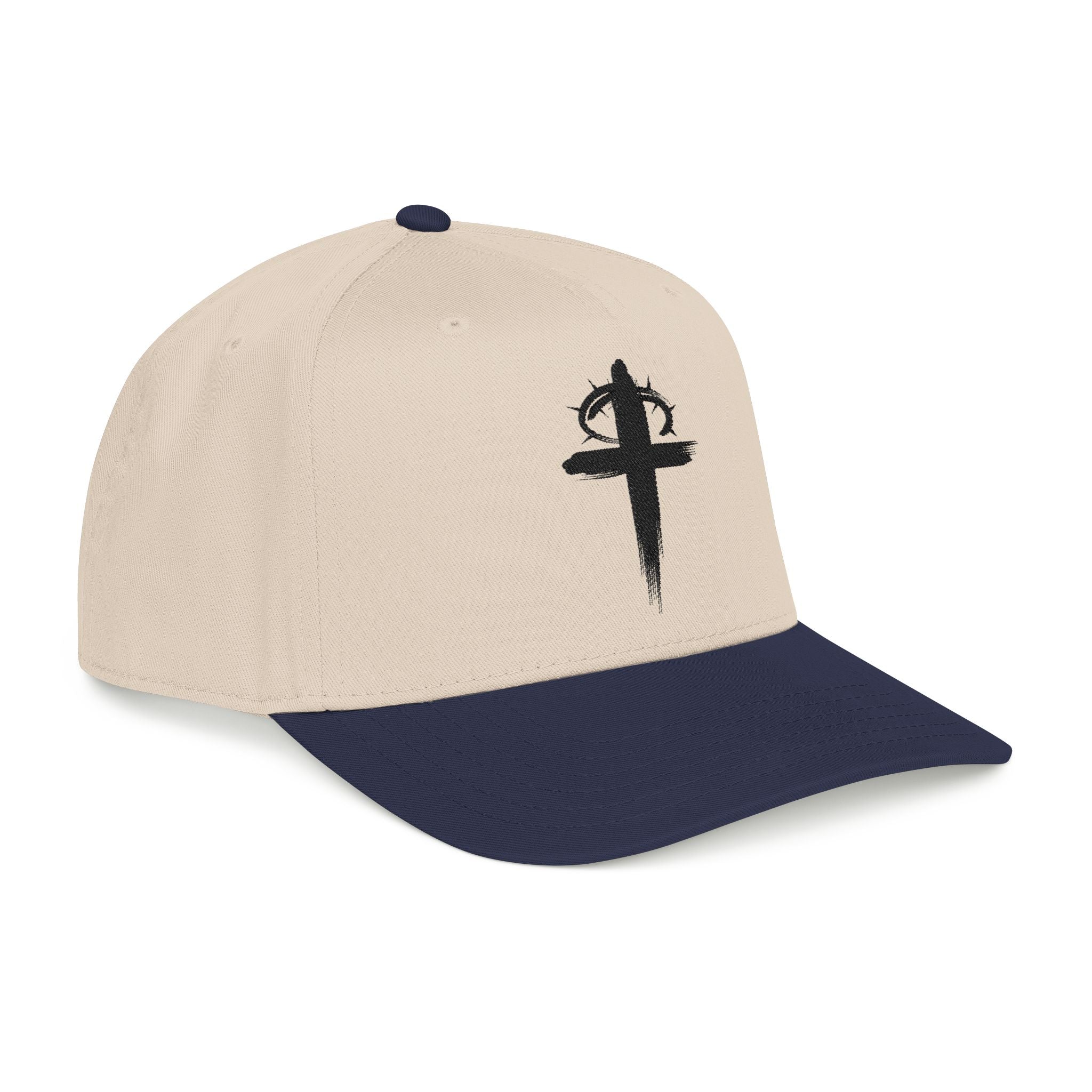 Navy / Natural Crown of Thorns Christian Baseball Right Side