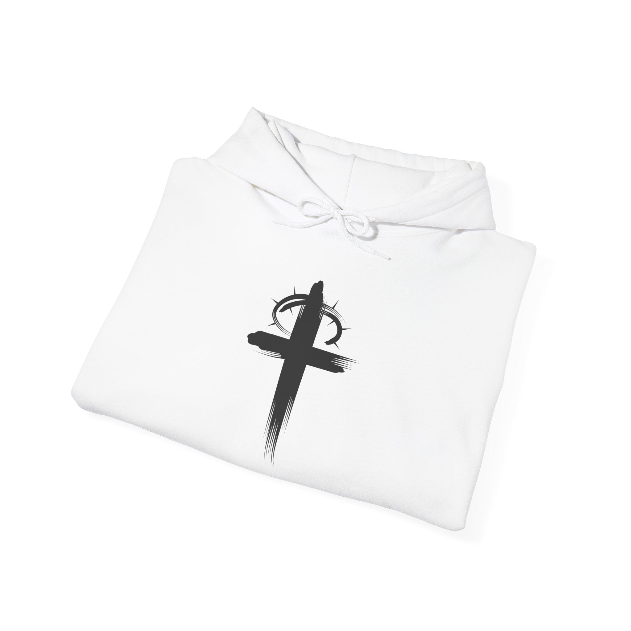 White Crown of Thornes Christian Hoodie Folded