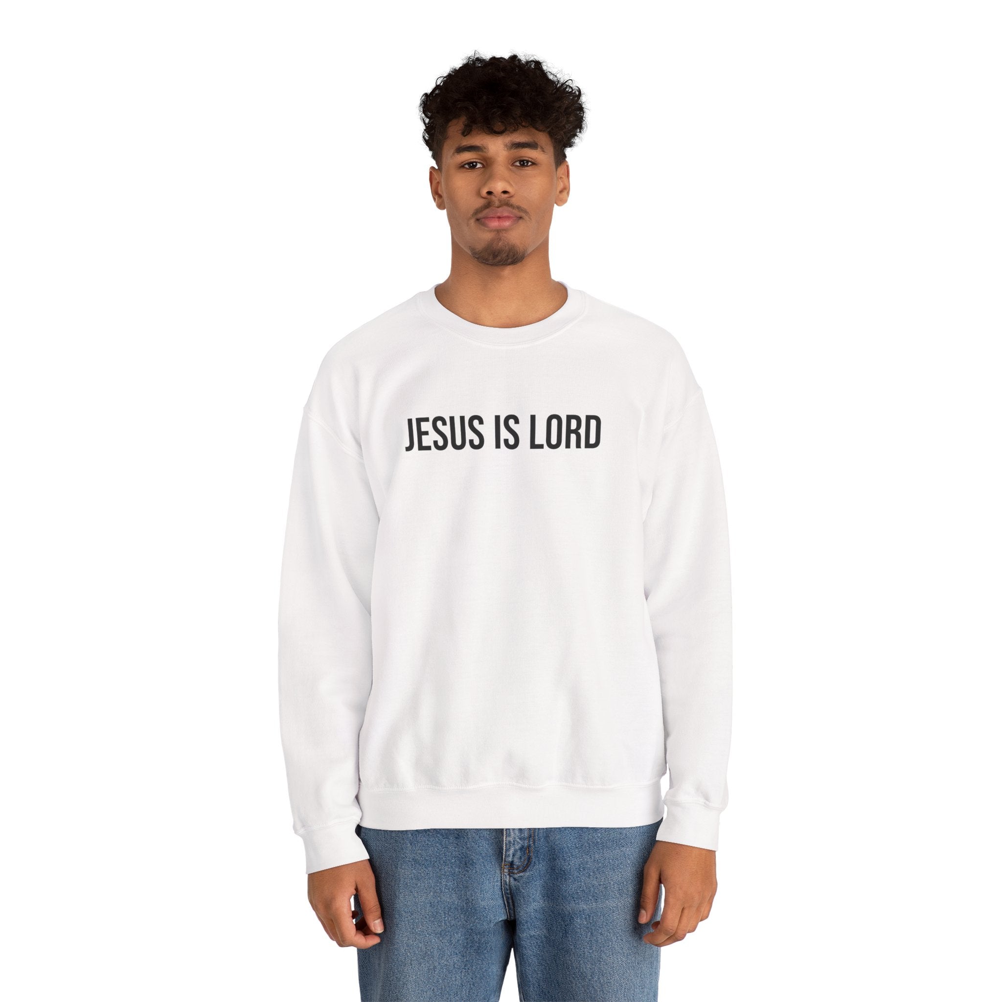 White Jesus is Lord Christian Crewneck Sweatshirt model 1