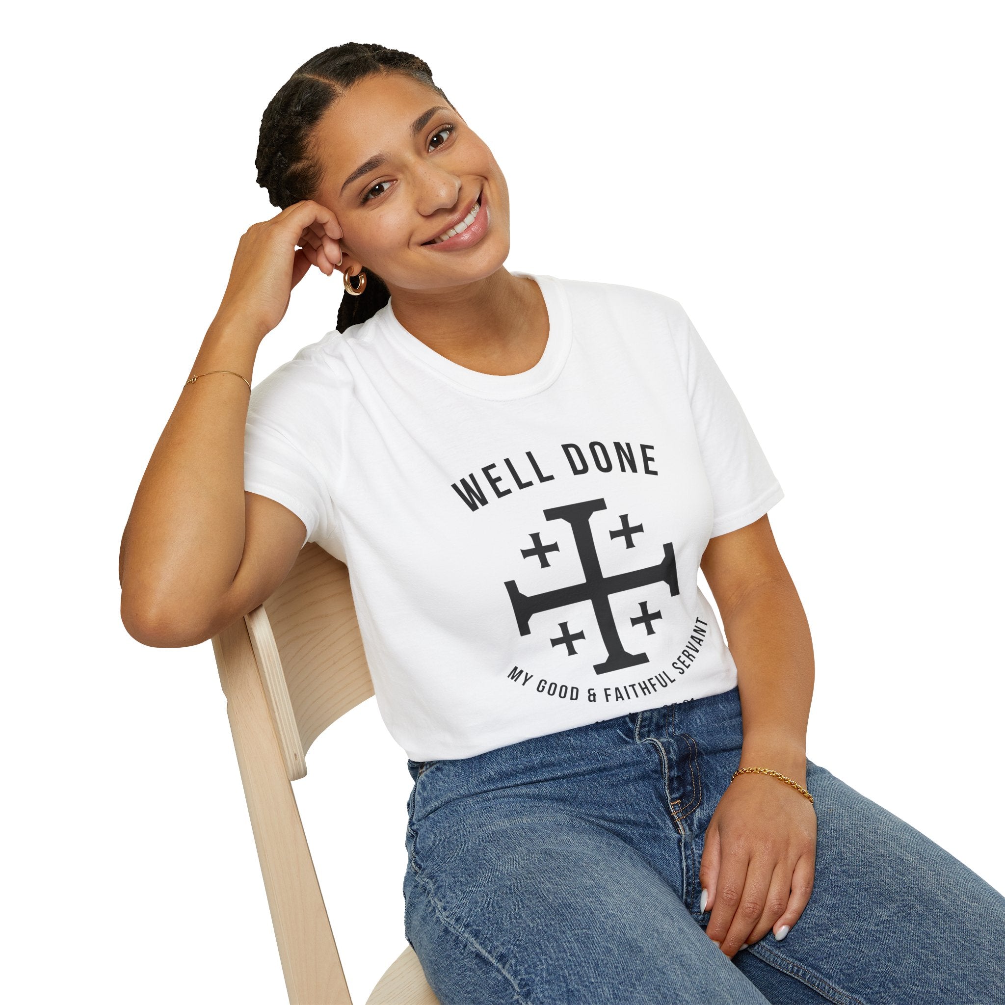 White Matthew 2521 Christian T-Shirt model 1